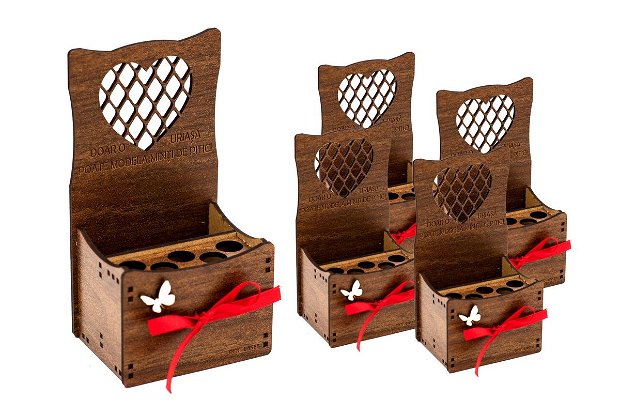 Set 5 cutii decorative din lemn - CD1101