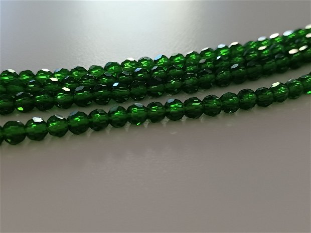 Cristale rondele, smarald, 4mm - 1 buc