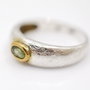 Inel din argint 925, placat selectiv cu aur, cu peridot