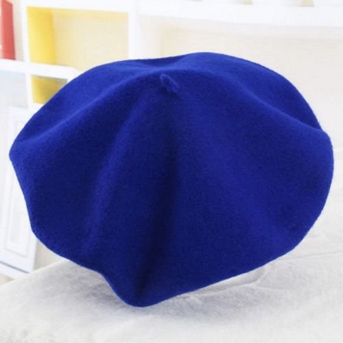 Set beretă albastră și eșarfă cu buline