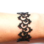 Bratara dantela neagra cu margelute negre, bratara dantela frivolite