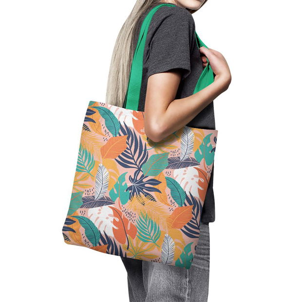 Geanta Handmade Tote Basic, Mulewear, Botanic Plante Frunze de Toamna, 43x37 cm