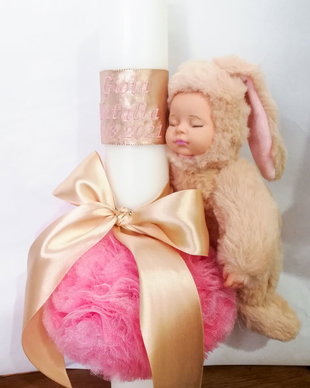 Lumânare Botez cu Bebe Iepuras