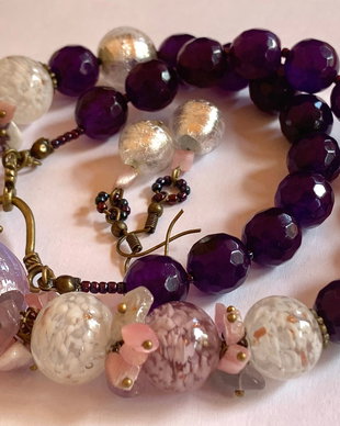 LILAC GARDEN-jad,murano,ametist,ochi de pisica,bronz