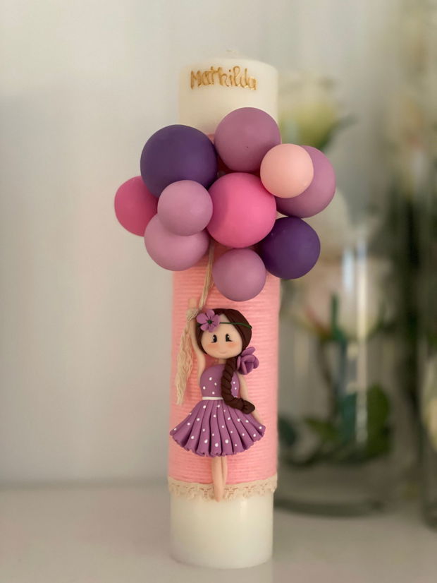 Lumanare fetița cu baloane