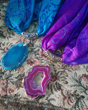 Esarfa colier purple agat