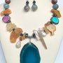 WALKING ON THE BEACH-agate,citrin brut,hematit electroplacat,perle de cultura