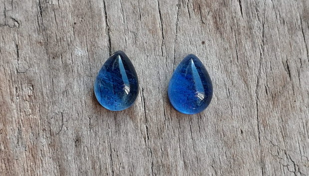 Cabochon kyanite/cianit/distene, 8x6x3 mm (1 buc)