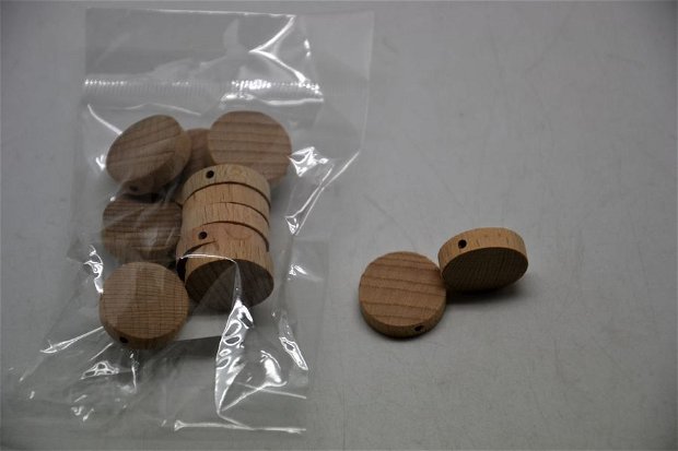 Set 12 rondele din lemn 2 cm, baza cercei- 355414