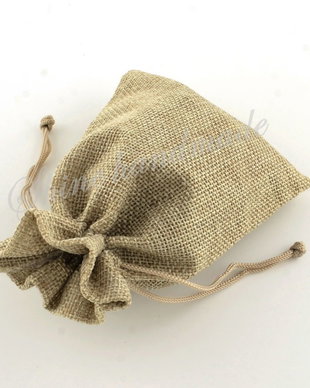 Saculet burlap, Burly Wood, 13.5x9.5cm
