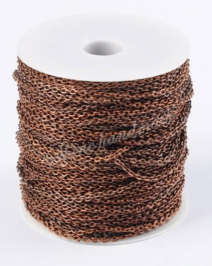 Lant cupru antichizat, 3x2x0.5mm
