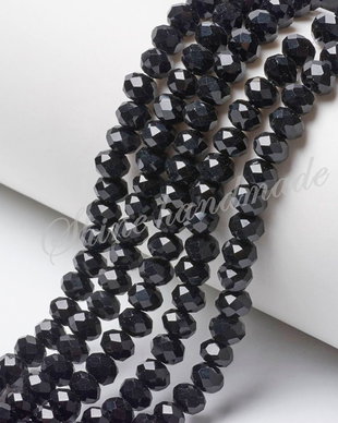 Sticla neagra rondel, 6x5mm