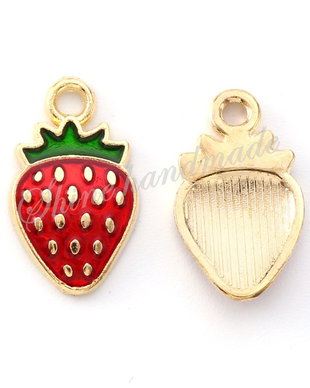 Charm capsuna, 16.8x10x1.5mm