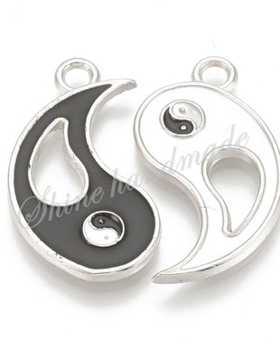 Pandantiv Yin Yang, 27x15x2mm