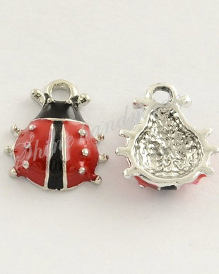 Charm buburuza, 12x10x3.5mm