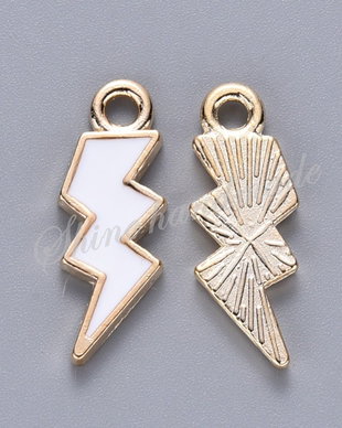 Charm fulger alb, 20x7x1.5mm