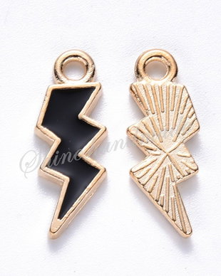 Charm fulger negru, 20x7x1.5mm
