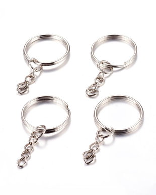 Inel breloc cu lant, platinum