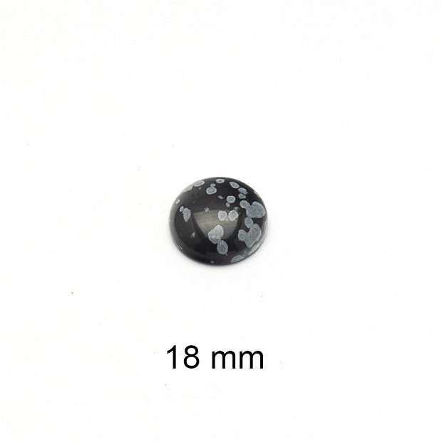Cabochon Snowflake Obsidian , 18 mm, A678