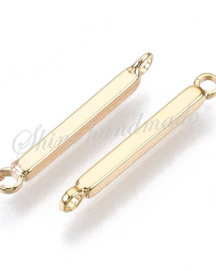 Link bara placata cu aur 18K,16x1.5x1.5mm