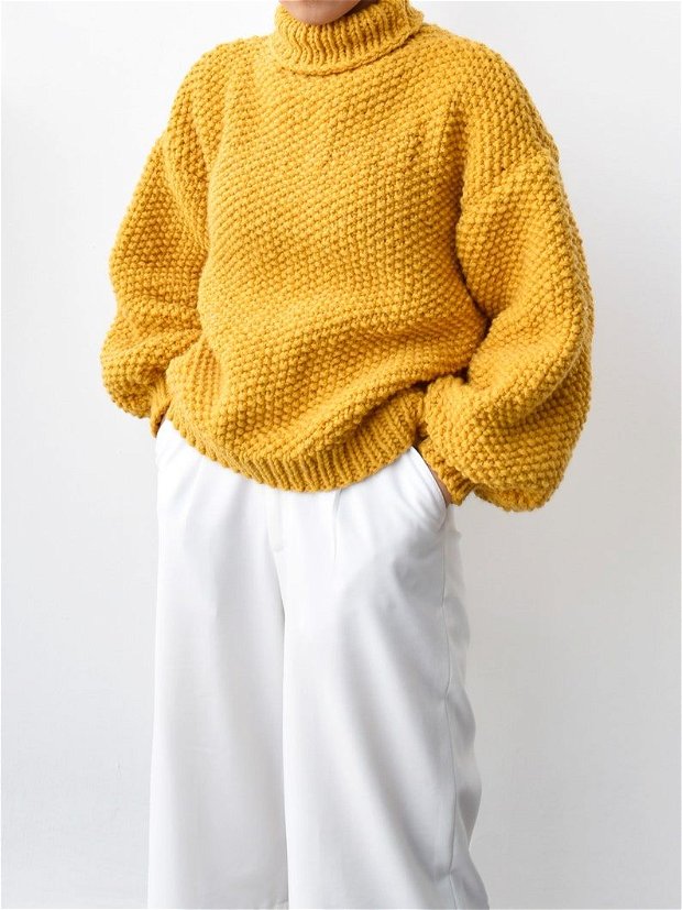 Pulover oversized tricotat, Maleta (N10)
