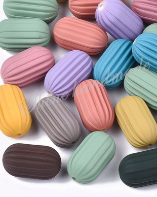 Margele colorate din acril, stil cauciucat, 23.5x13.5mm