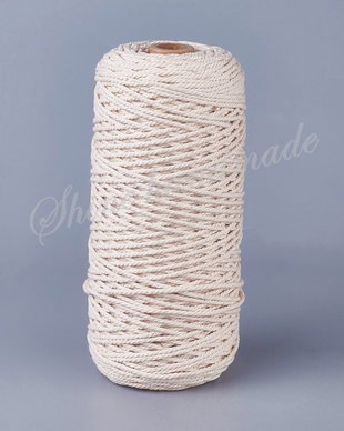 Snur macrame, Creamy White, 3mm
