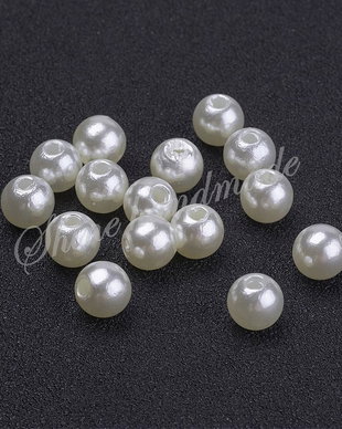 Margele perle, Creamy White, 6mm