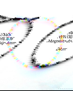 Anklet*Bratara pentru picior*Margelute de nisip*Curcubeu*Bratara reglabila*Bratara glezna