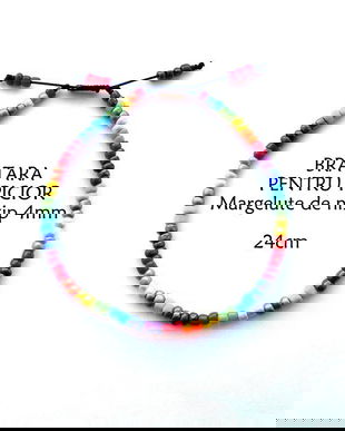 Anklet*Bratara pentru picior*Margelute de nisip*Curcubeu*Bratara reglabila*Bratara glezna