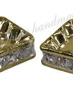 Distantier rhinestone bronz, 6x6x3mm