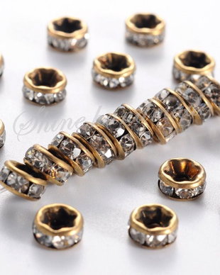 Distantier rhinestone bronz, 5x2.5mm