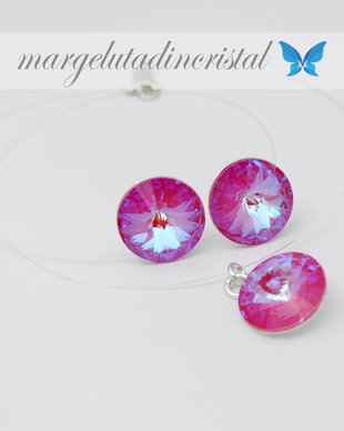 Set Swarovski / Colier Fir Transparent / Cercei  Argint 925