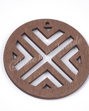 Pandantiv din lemn, Coconut Brown, 50x2~2.5mm