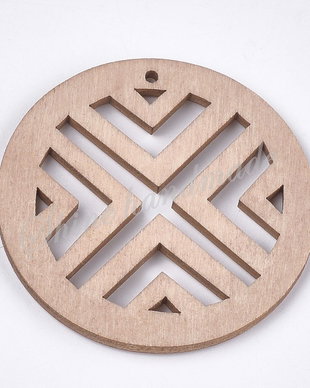 Pandantiv din lemn, Burly Wood, 50x2~2.5mm