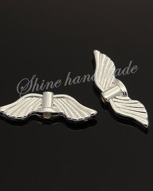 Distantier aripi de inger, argintiu, 21x6.5x2.5mm
