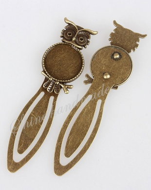 Semn de carte bronz, bufnita, 88x23x4mm