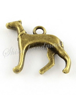 Charm caine bronz, 18x18x3.5mm