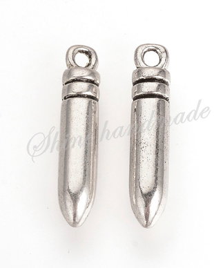 Charm glont, argintiu antichizat, 23.5x5mm