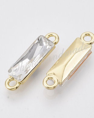 Link rhinestone, auriu, 22x5.5x4mm
