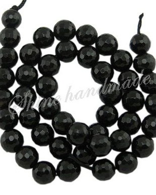 Agate fatetate negre, 6mm