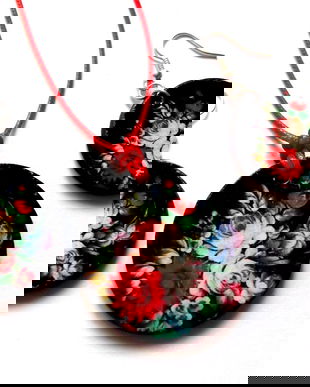 set lemn cu motiv floral 39557