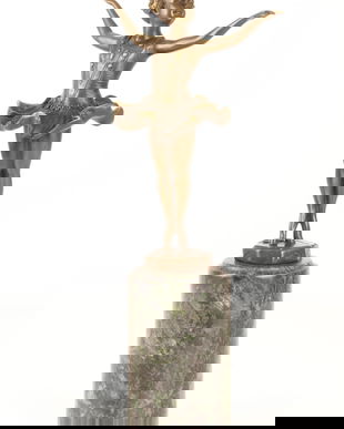 Dansatoare - statueta din bronz pe soclu din marmura