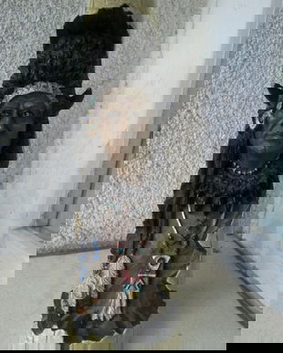 TOTEM INDIAN VECHI SCULPTAT IN CORN