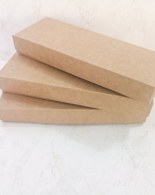 Cutie lunga din carton Kraft natur