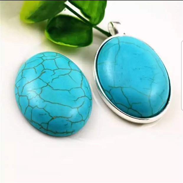 Cabochon 30x40mm turquoise natural
