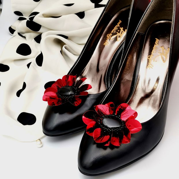 Accesorii pentru pantofi multifunctionale - Red Flowers