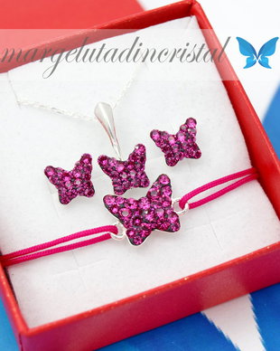 Set Swarovski / Fluturasi / Argint 925