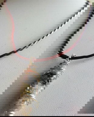 Colier handmade din snur de piele naturala si medalion din piatra de rhodonit/colier barbatesc/colier unisex/colier talisman