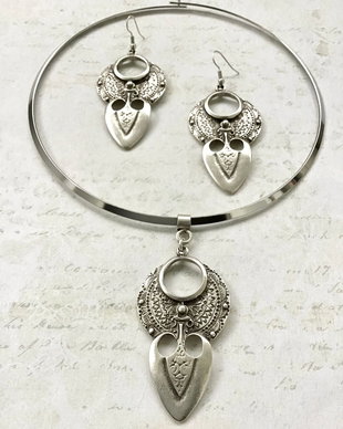 Set Boho zamac argintat